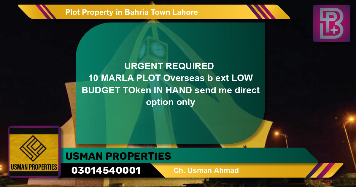 Residential Plot for Sale in Bahria Town, Lahore - (BP-48714)