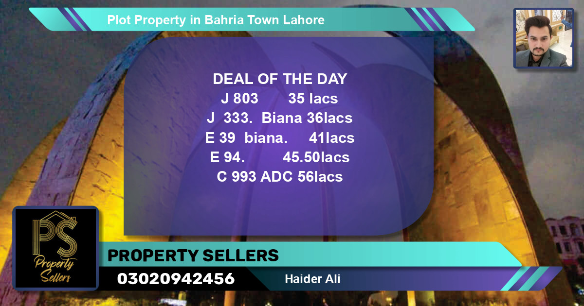 Residential Plot for Sale in Bahria Town, Lahore - (BP-48718)