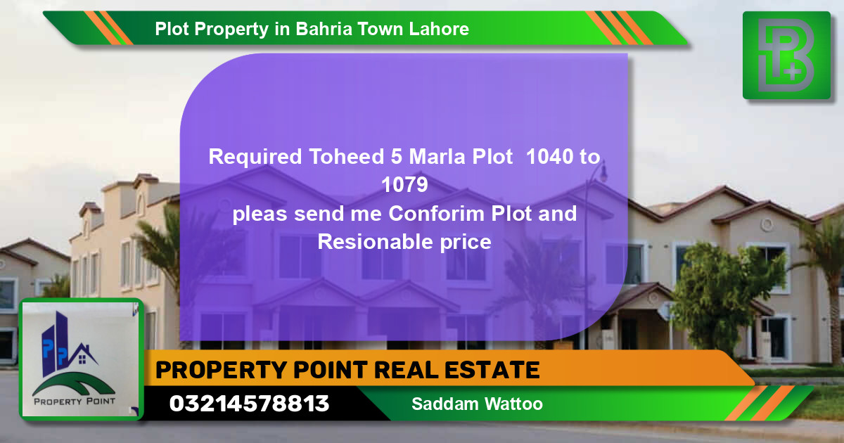 Residential Plot for Sale in Bahria Town, Lahore - (BP-48748)