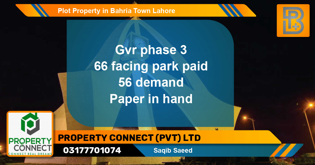 Residential Plot for Sale in Bahria Town, Lahore - (BP-48764)