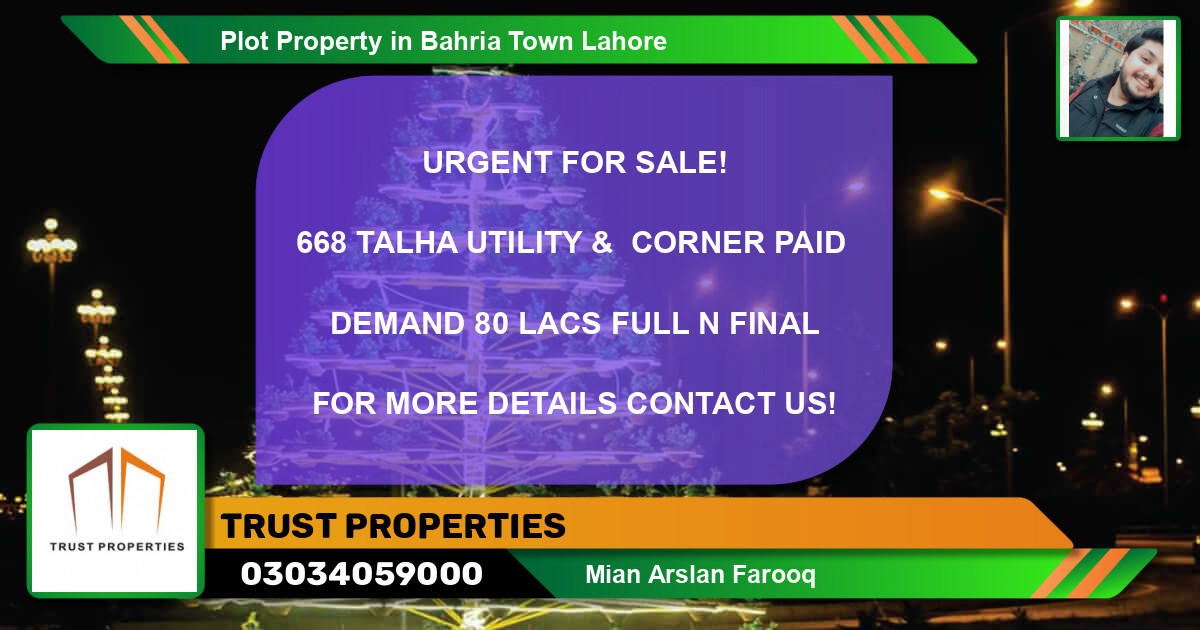 Residential Plot for Sale in Bahria Town, Lahore - (BP-48773)