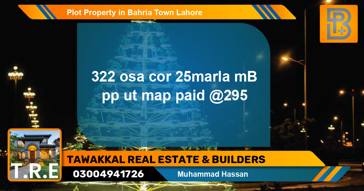 Residential Plot for Sale in Bahria Town, Lahore - (BP-48800)