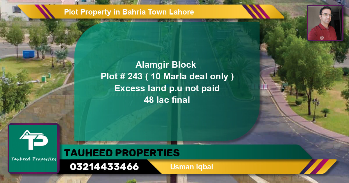 Residential Plot for Sale in Bahria Town, Lahore - (BP-48820)