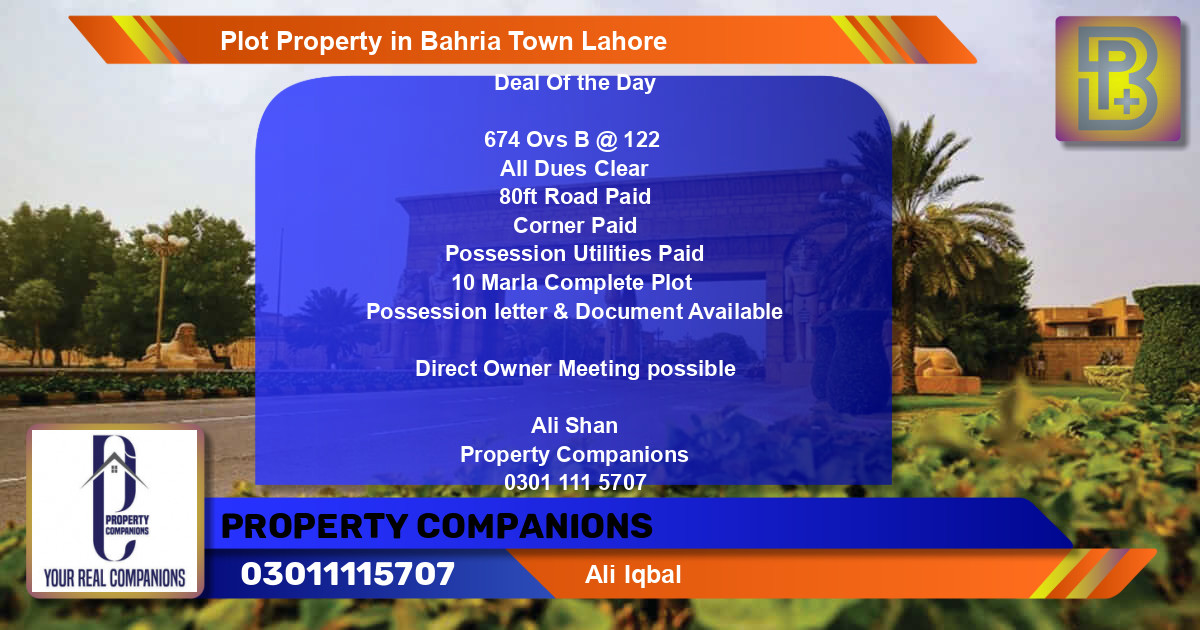 Residential Plot for Sale in Bahria Town, Lahore - (BP-48823)