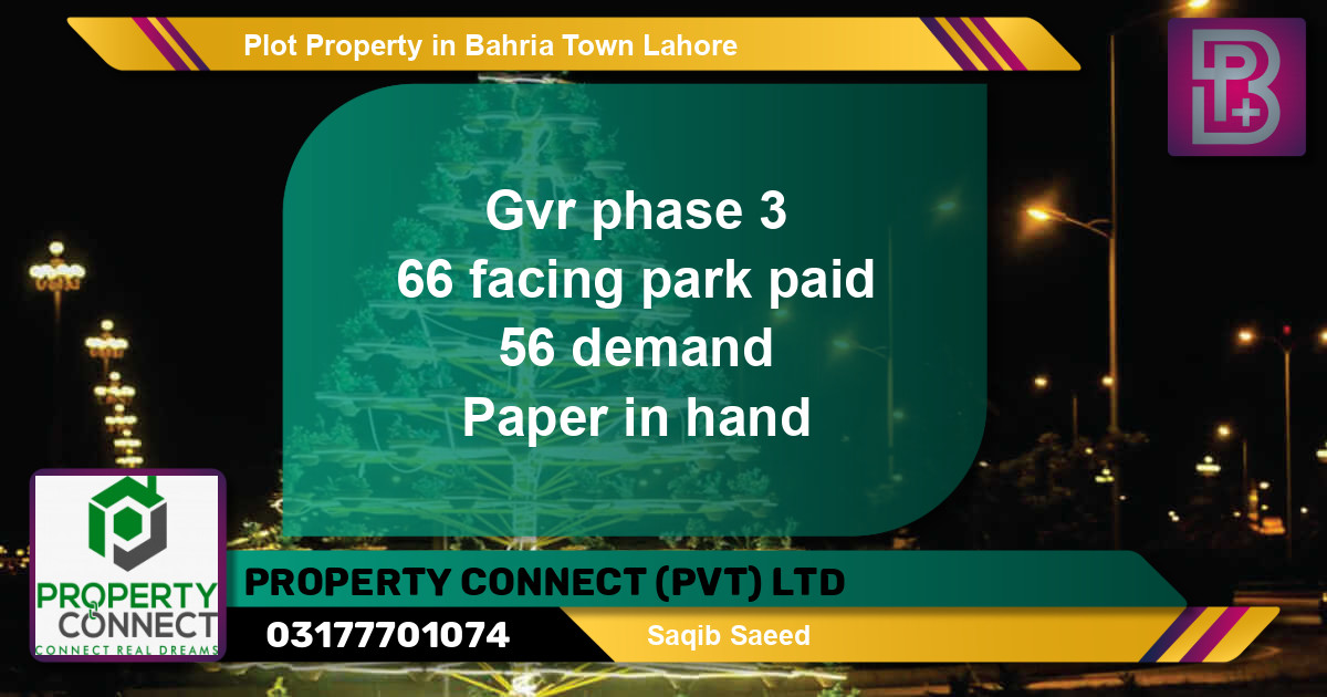 Residential Plot for Sale in Bahria Town, Lahore - (BP-48825)