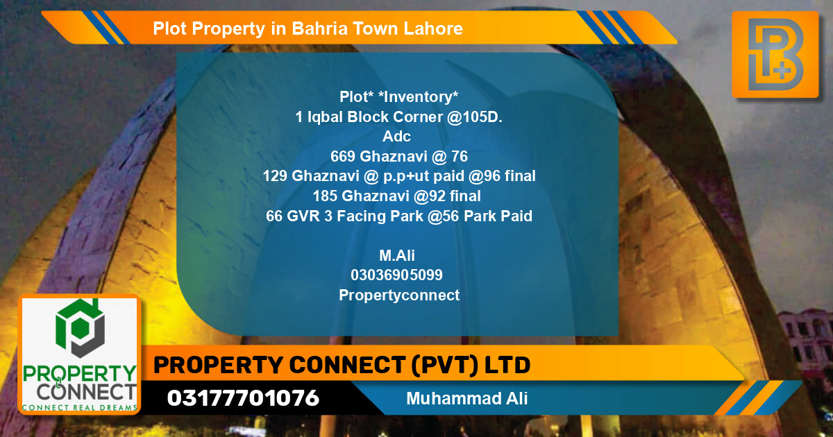 Residential Plot for Sale in Bahria Town, Lahore - (BP-48837)
