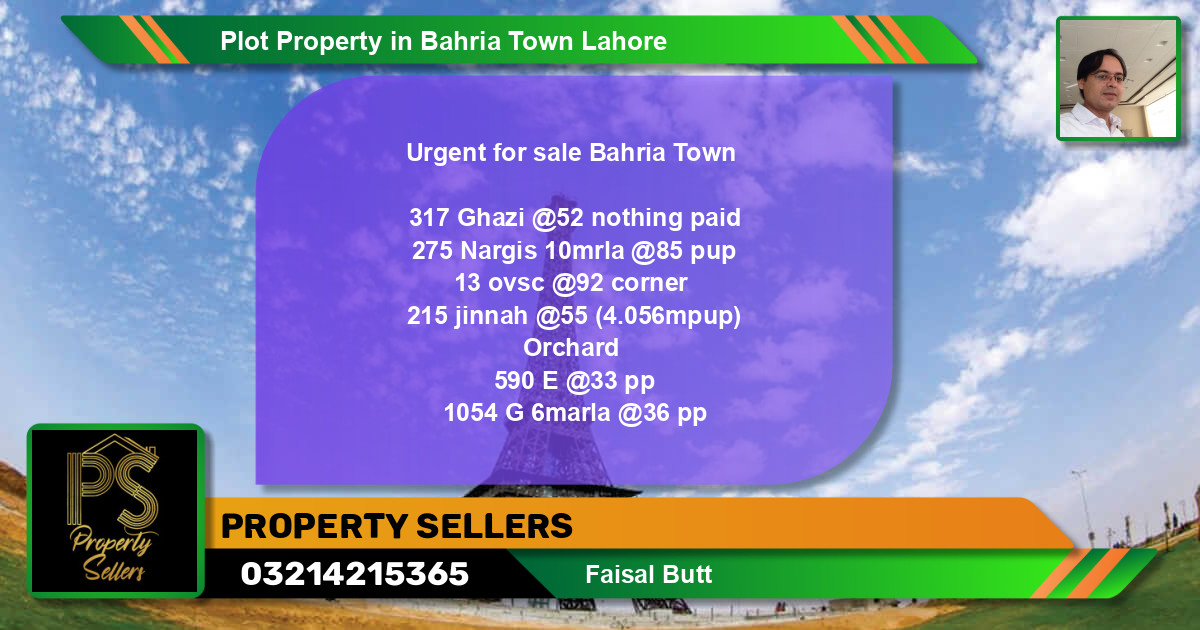 Residential Plot for Sale in Bahria Town, Lahore - (BP-48899)