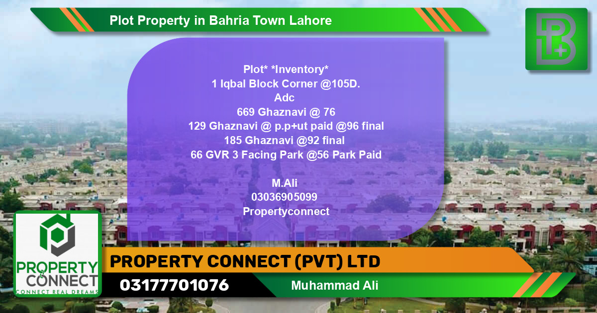 Residential Plot for Sale in Bahria Town, Lahore - (BP-48925)