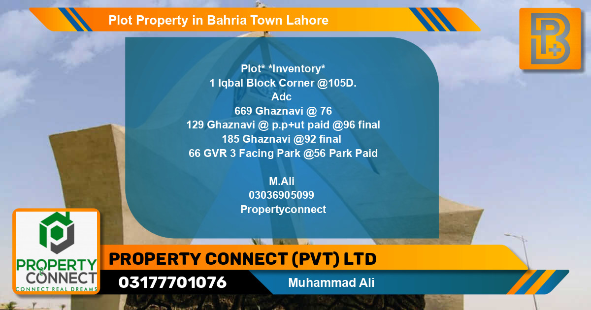 Residential Plot for Sale in Bahria Town, Lahore - (BP-48927)