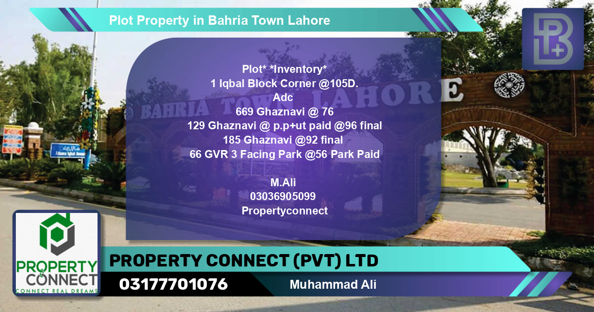 Residential Plot for Sale in Bahria Town, Lahore - (BP-48936)