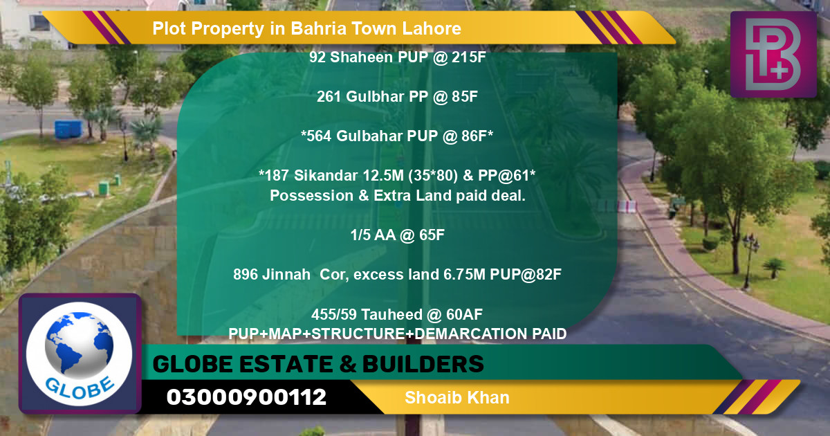 Residential Plot for Sale in Bahria Town, Lahore - (BP-48990)