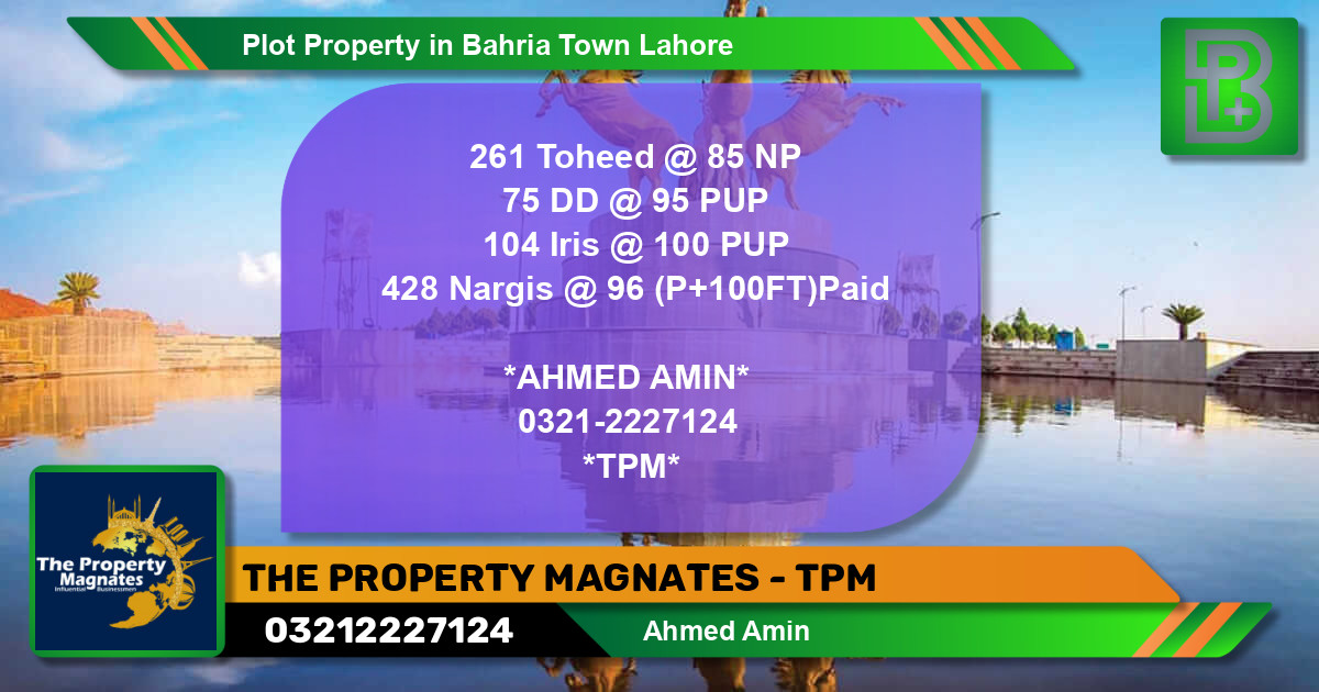Residential Plot for Sale in Bahria Town, Lahore - (BP-48996)