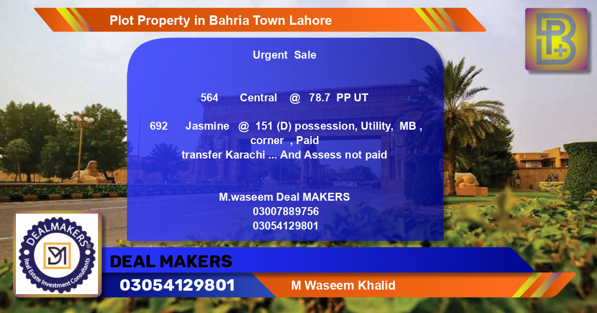 Residential Plot for Sale in Bahria Town, Lahore - (BP-48999)