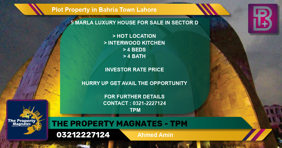 Residential Plot for Sale in Bahria Town, Lahore - (BP-49001)