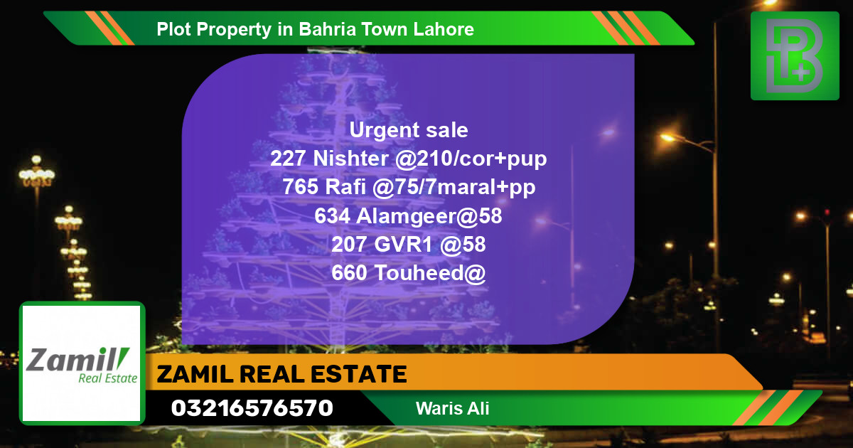 Residential Plot for Sale in Bahria Town, Lahore - (BP-49041)