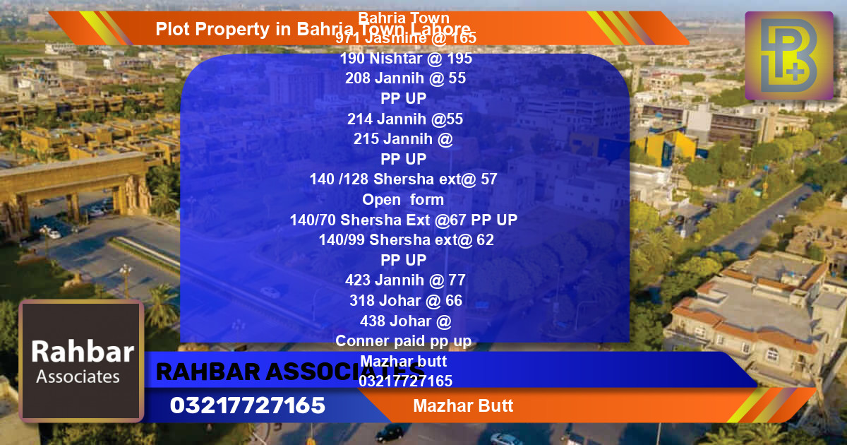 Residential Plot for Sale in Bahria Town, Lahore - (BP-49085)