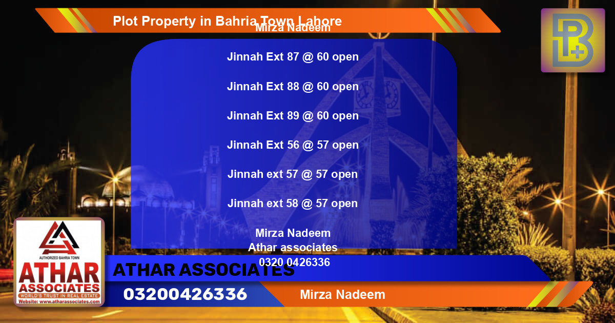 Residential Plot for Sale in Bahria Town, Lahore - (BP-49108)