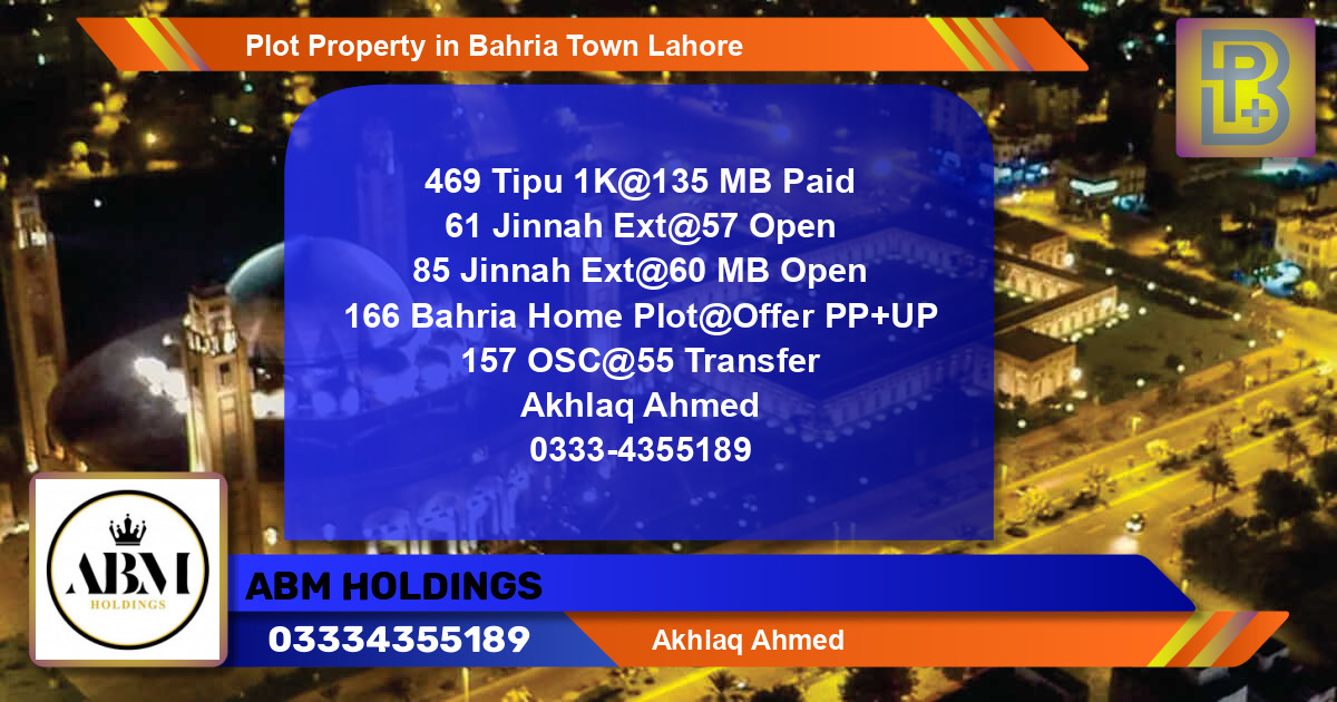 Residential Plot for Sale in Bahria Town, Lahore - (BP-49134)