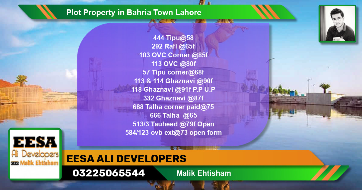 Residential Plot for Sale in Bahria Town, Lahore - (BP-49164)