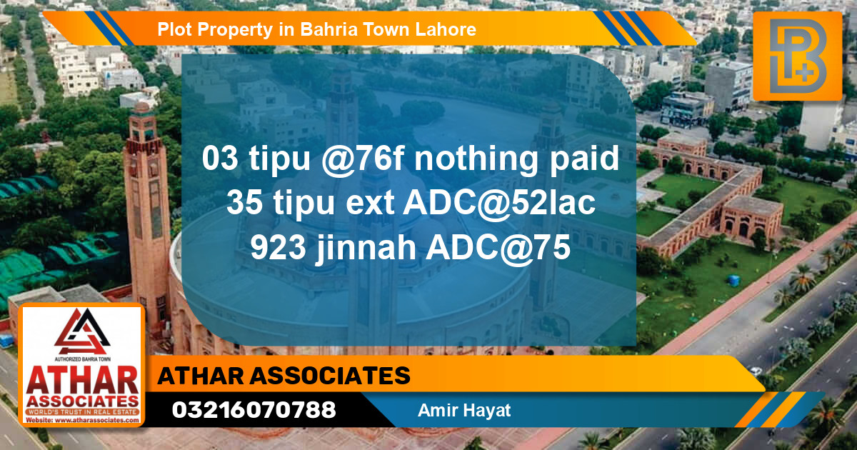 Residential Plot for Sale in Bahria Town, Lahore - (BP-49181)