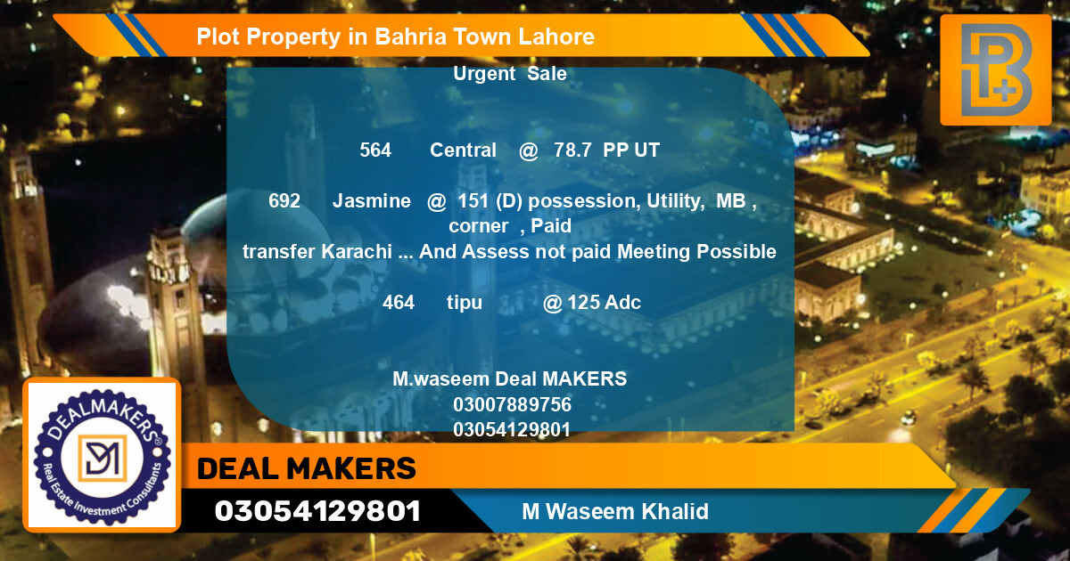 Residential Plot for Sale in Bahria Town, Lahore - (BP-49189)