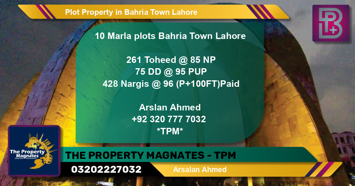 Residential Plot for Sale in Bahria Town, Lahore - (BP-49190)