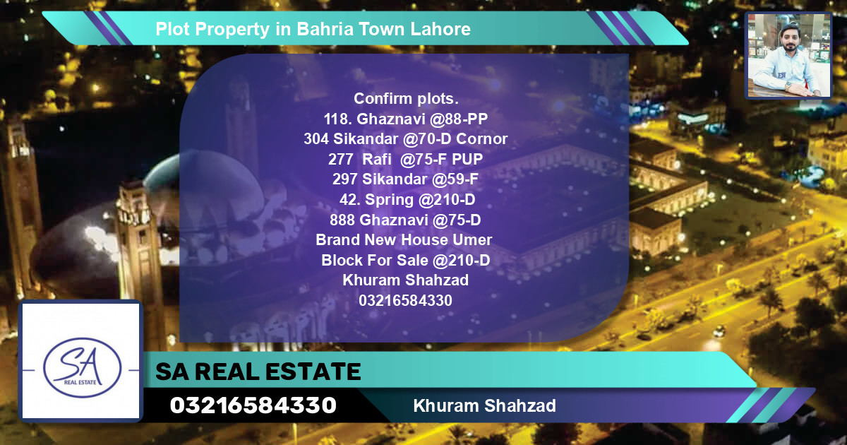 Residential Plot for Sale in Bahria Town, Lahore - (BP-49214)