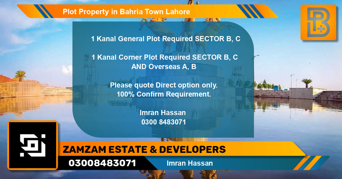 Residential Plot for Sale in Bahria Town, Lahore - (BP-49229)