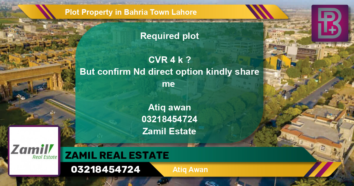 Residential Plot for Sale in Bahria Town, Lahore - (BP-49270)