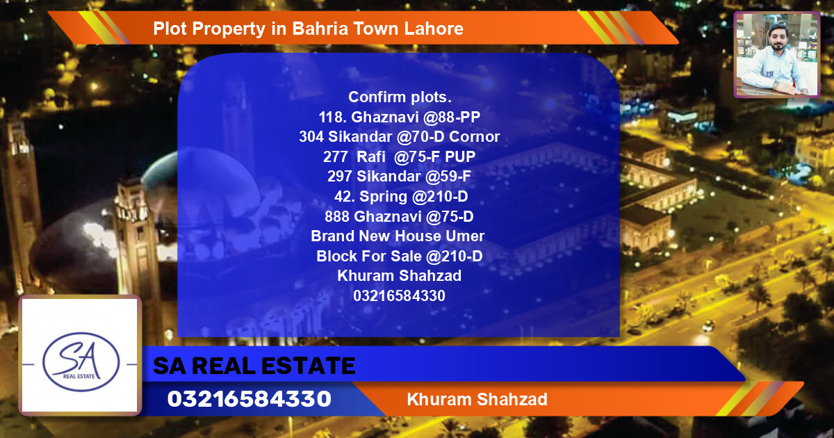 Residential Plot for Sale in Bahria Town, Lahore - (BP-49275)