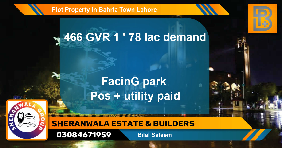Residential Plot for Sale in Bahria Town, Lahore - (BP-49318)