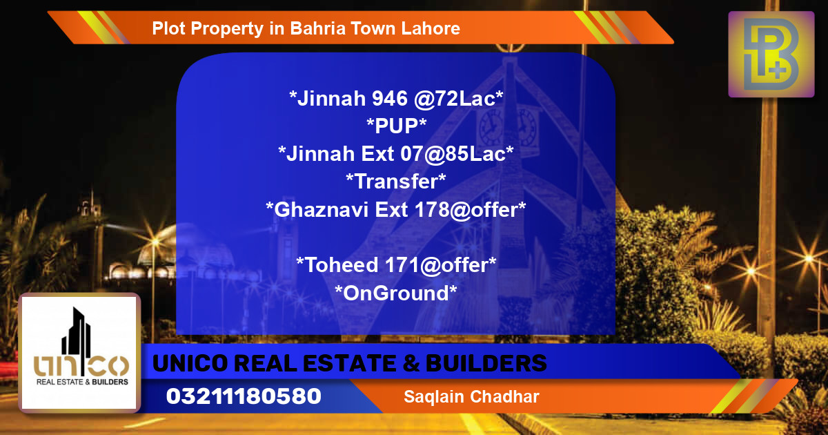 Residential Plot for Sale in Bahria Town, Lahore - (BP-49320)