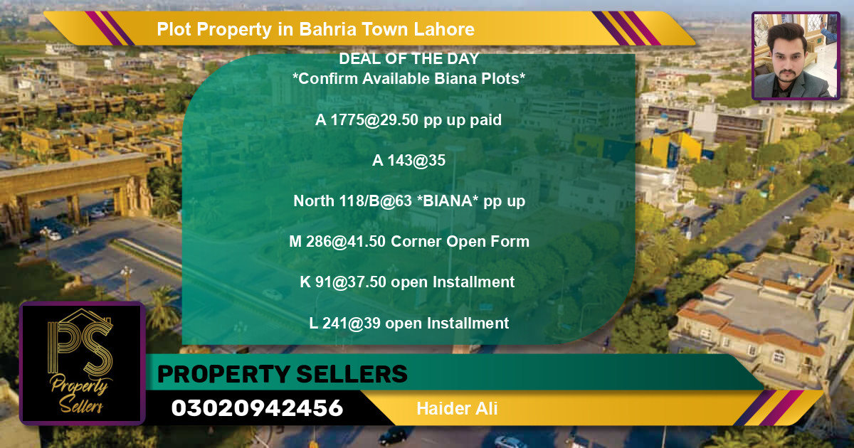 Residential Plot for Sale in Bahria Town, Lahore - (BP-49341)