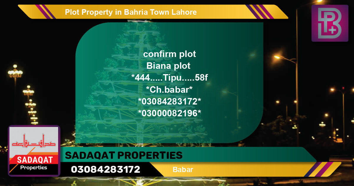 Residential Plot for Sale in Bahria Town, Lahore - (BP-49352)