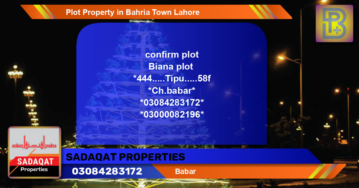 Residential Plot for Sale in Bahria Town, Lahore - (BP-49353)