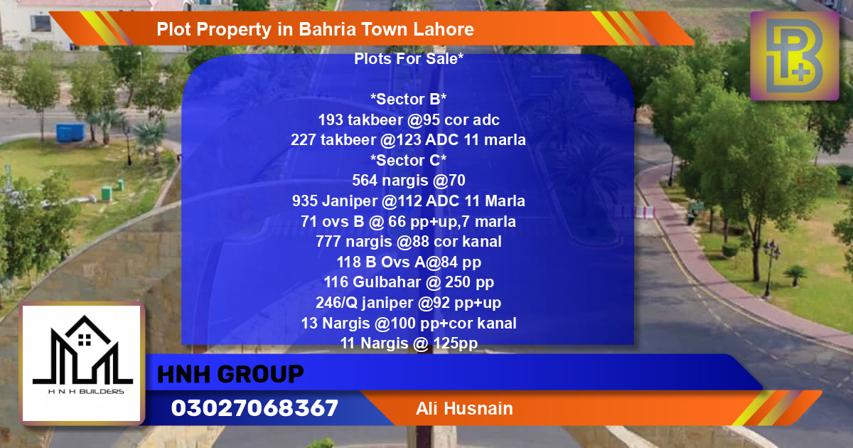 Residential Plot for Sale in Bahria Town, Lahore - (BP-49395)