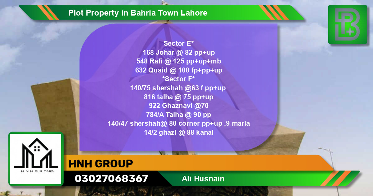 Residential Plot for Sale in Bahria Town, Lahore - (BP-49397)