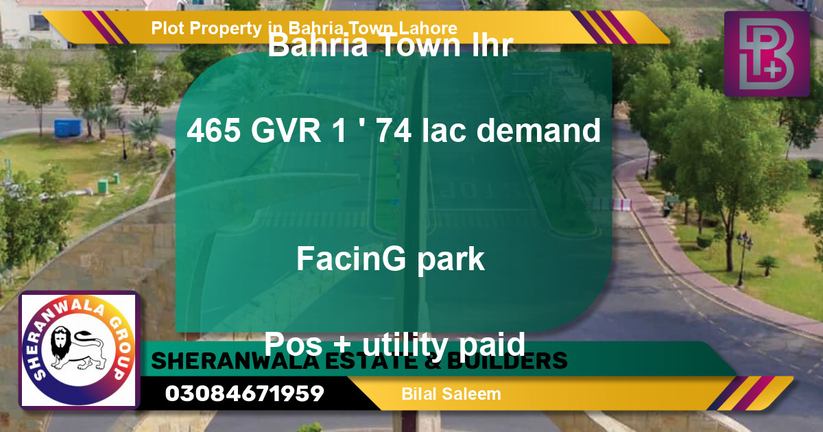 Residential Plot for Sale in Bahria Town, Lahore - (BP-49417)