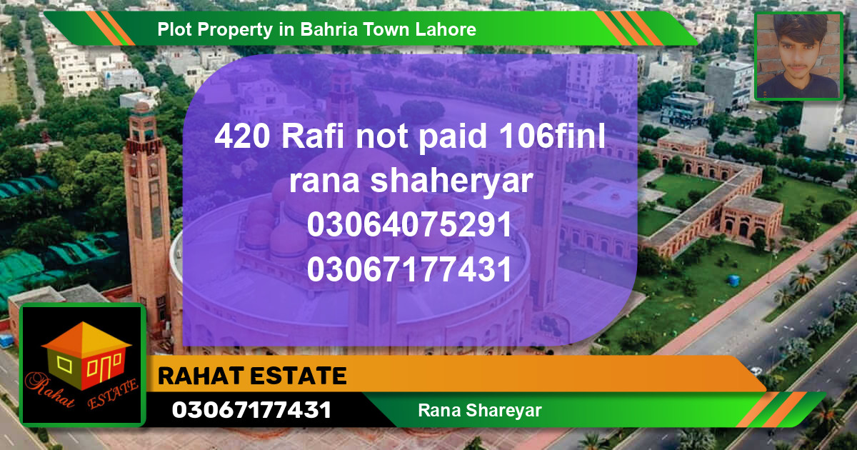 Residential Plot for Sale in Bahria Town, Lahore - (BP-49418)