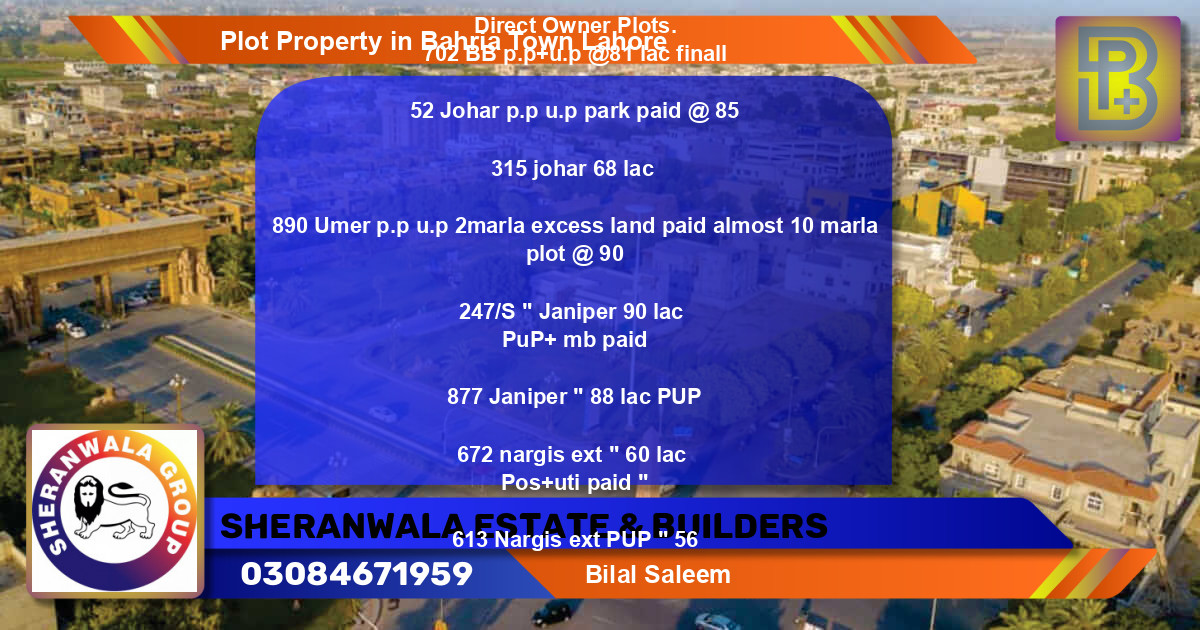 Residential Plot for Sale in Bahria Town, Lahore - (BP-49425)