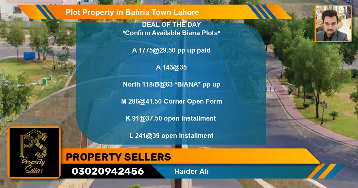 Residential Plot for Sale in Bahria Town, Lahore - (BP-49428)