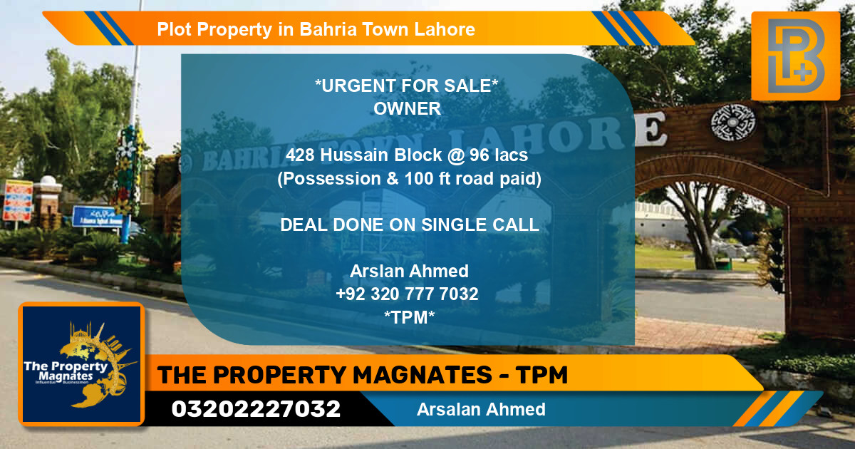 Residential Plot for Sale in Bahria Town, Lahore - (BP-49457)