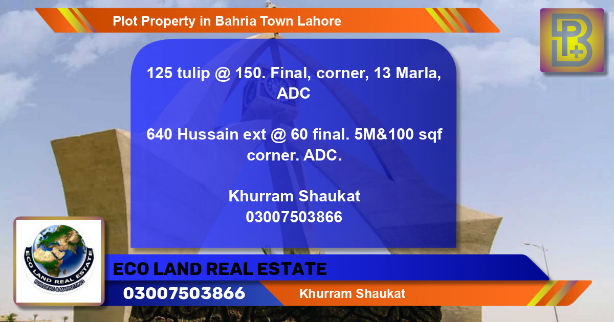 Residential Plot for Sale in Bahria Town, Lahore - (BP-49485)