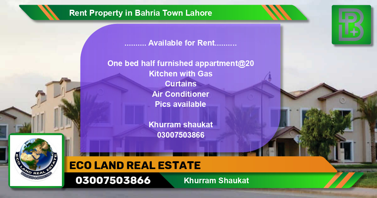 Residential Property for Rent in Bahria Town, Lahore - (BP-49489)