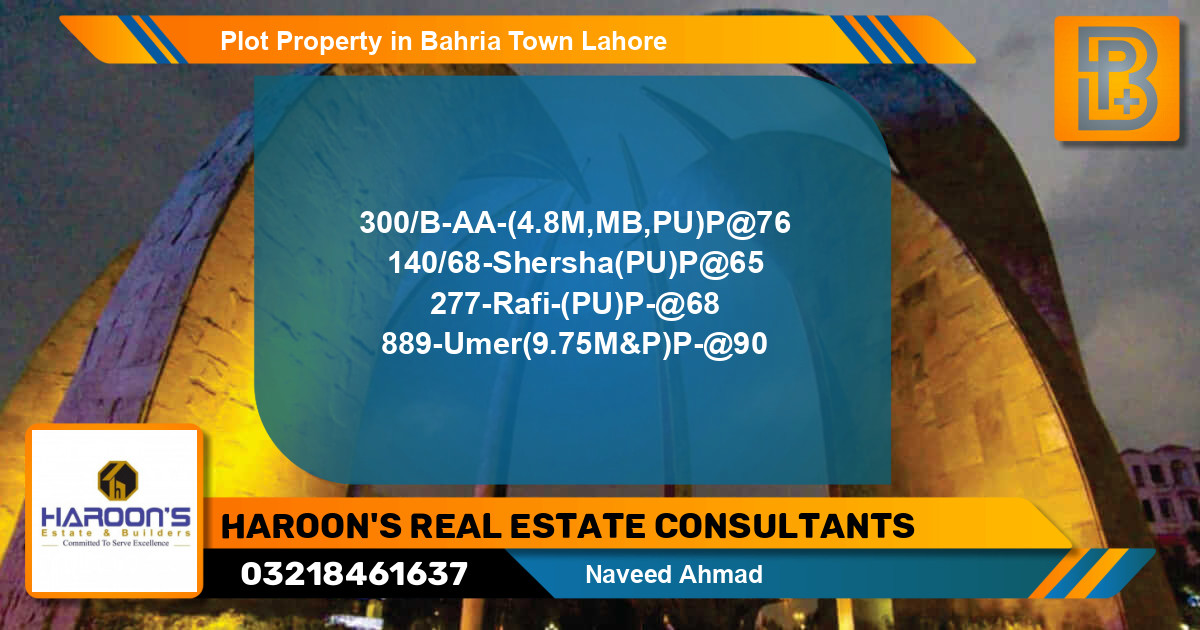 Residential Plot for Sale in Bahria Town, Lahore - (BP-49504)