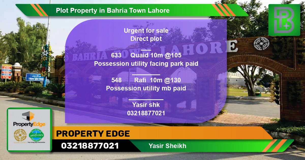 Residential Plot for Sale in Bahria Town, Lahore - (BP-49524)