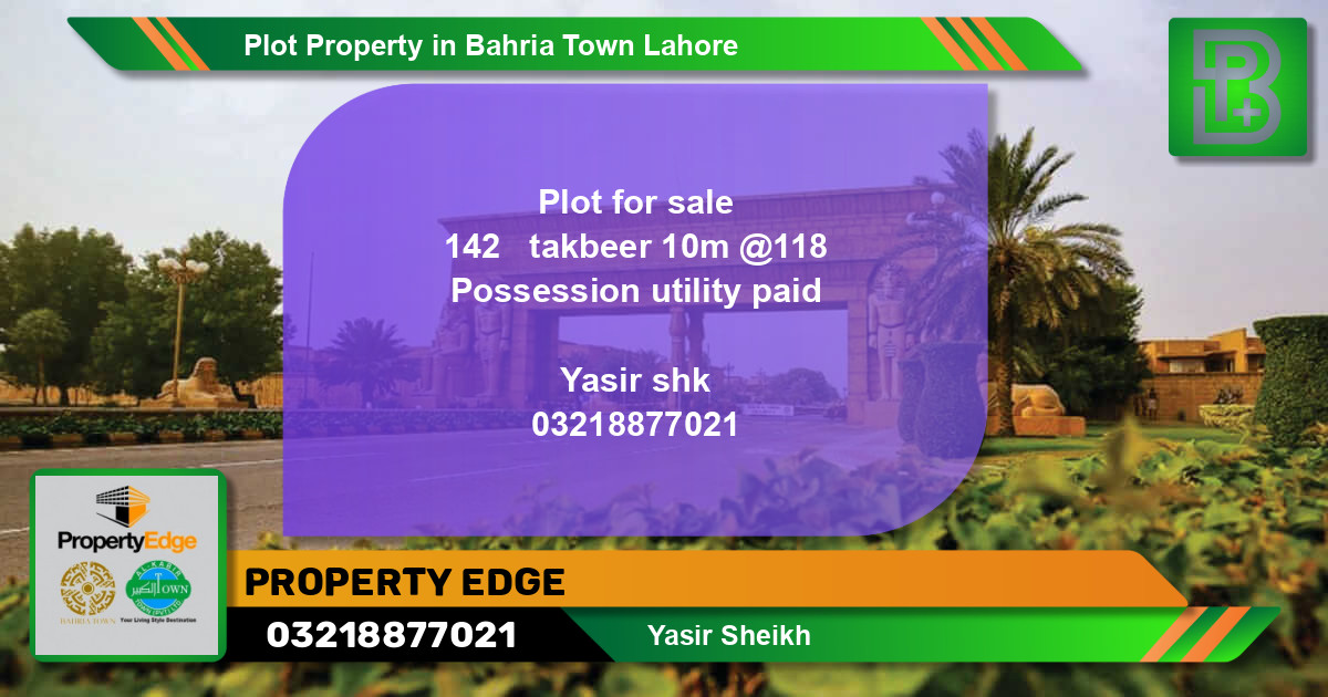Residential Plot for Sale in Bahria Town, Lahore - (BP-49619)