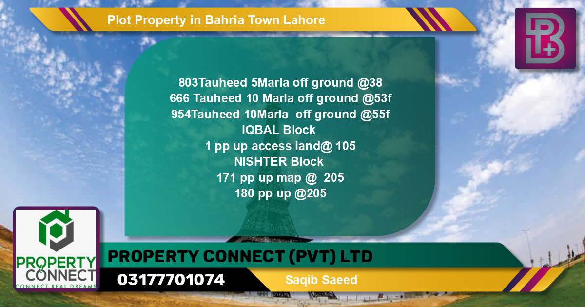 Residential Plot for Sale in Bahria Town, Lahore - (BP-49627)