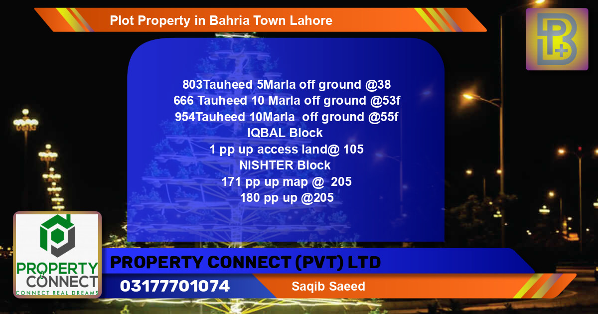 Residential Plot for Sale in Bahria Town, Lahore - (BP-49631)