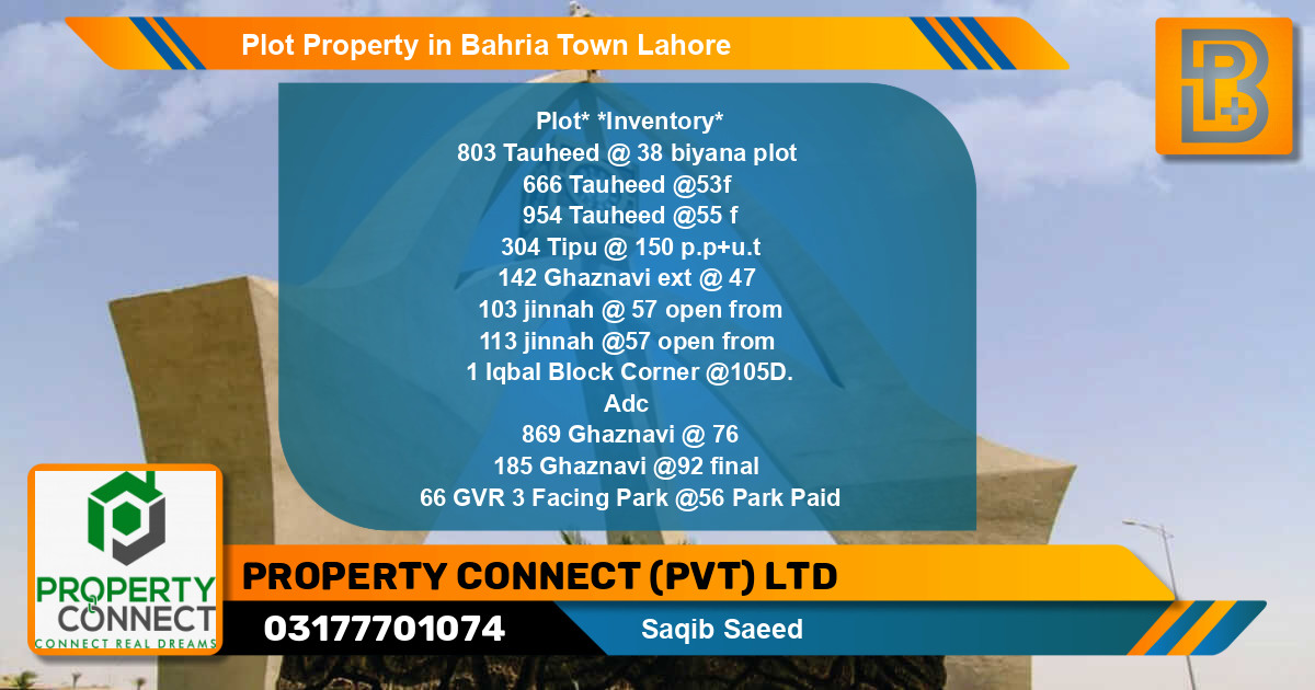 Residential Plot for Sale in Bahria Town, Lahore - (BP-49638)